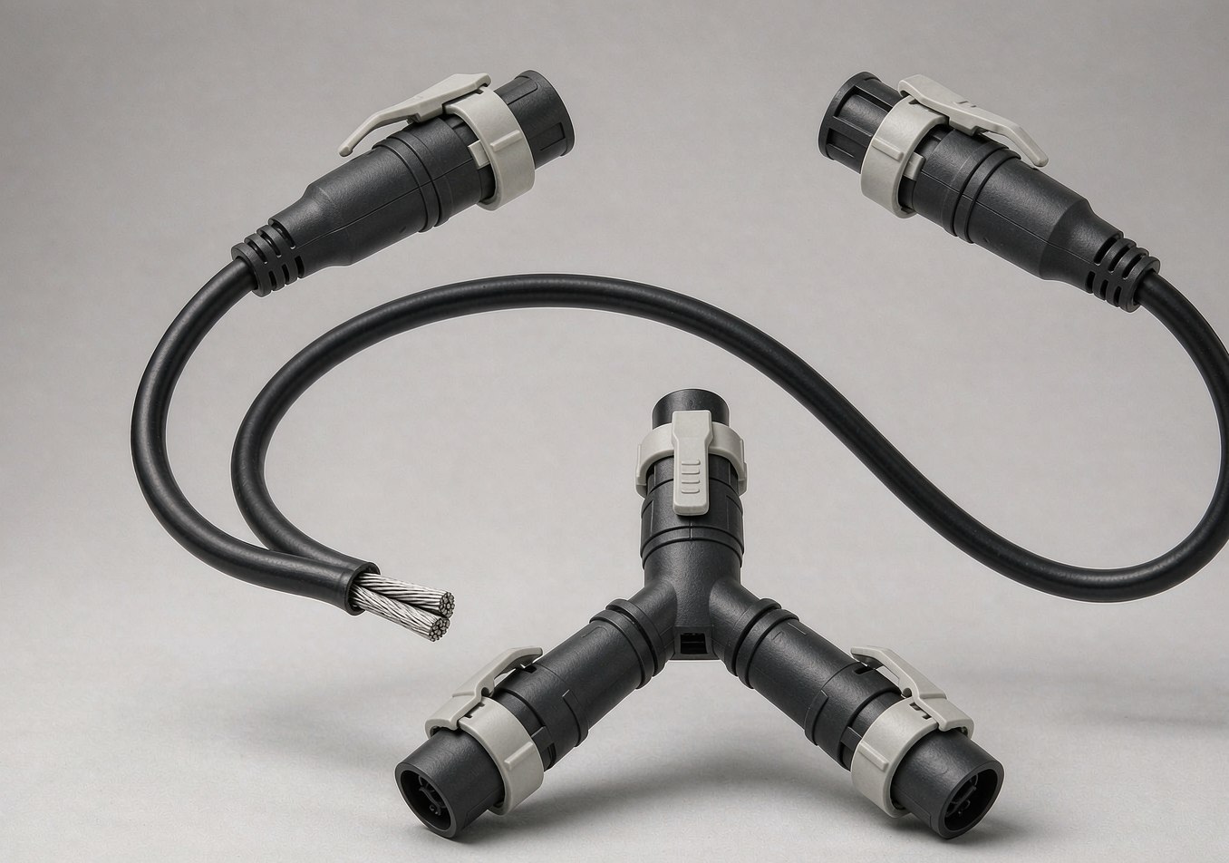 Photovoltaic solar harness with quick-lock solar connectors